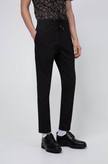 Hugo Boss Tapered-fit trousers Svarte | I7JhrFKo