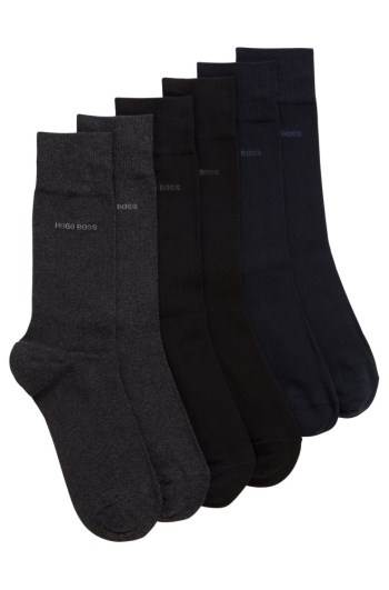 Hugo Boss Three-pack of regular-length cotton-blend socks Patterned | 1tstB93z