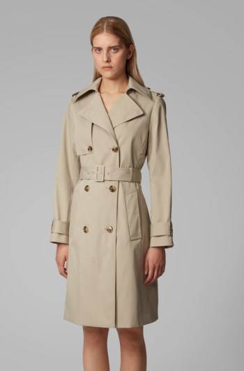 Hugo Boss Throw-over-style trench coat Beige | 4viheHxa