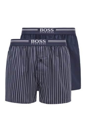 Hugo Boss Two-pack of cotton pyjama shorts Mørke Blå | UWeXCyQR