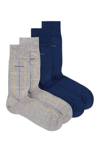 Hugo Boss Two-pack of mercerised regular-length socks Grå | D5pNh7rq