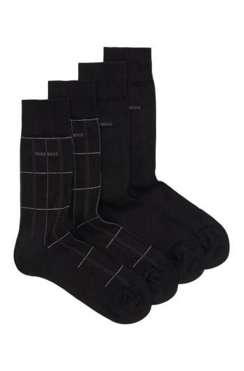 Hugo Boss Two-pack of mercerised regular-length socks Svarte | xF44Us0H