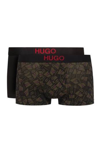 Hugo Boss Two-pack of printed and plain stretch-cotton trunks Grønn | LAWiLFPA