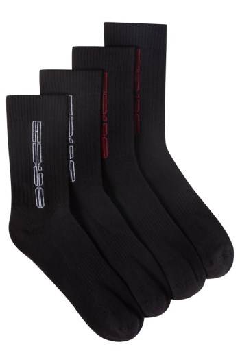 Hugo Boss Two-pack of quarter-length ribbed socks Svarte | qyoRmwGK