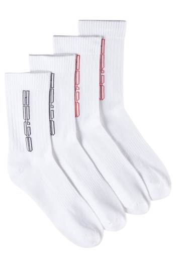 Hugo Boss Two-pack of quarter-length ribbed socks Hvite | ucqq02GY