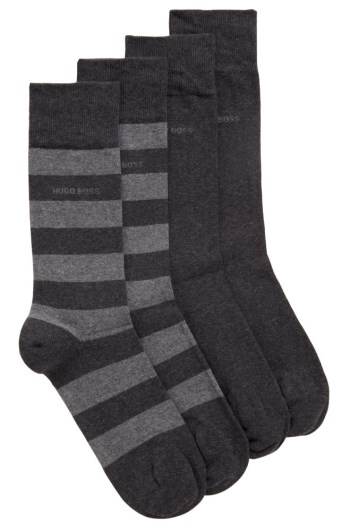 Hugo Boss Two-pack of regular-length socks Mørke Grå | a3qNU6pQ