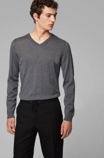 Hugo Boss V-neck sweater Grå | zwzw6HSB