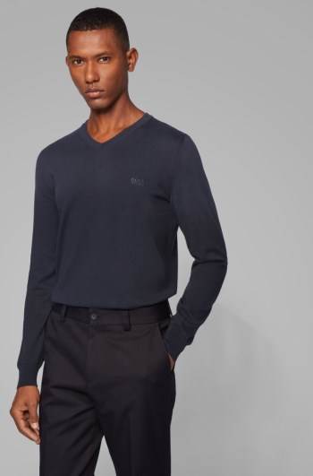 Hugo Boss V-neck sweater Mørke Blå | jS2XO3wT