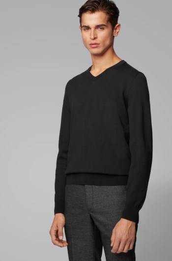 Hugo Boss V-neck sweater Svarte | I38SqOGk