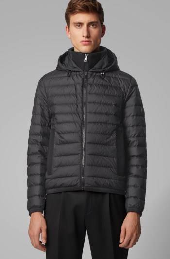 Hugo Boss Vann-repellent down jacket Svarte | t5R6n9k1