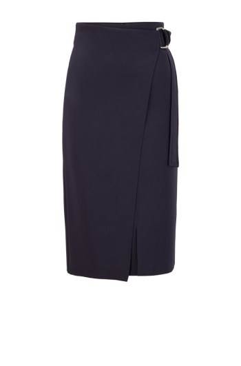 Hugo Boss Wrap-front pencil skirt Lyse Blå | 9yYRfVMg