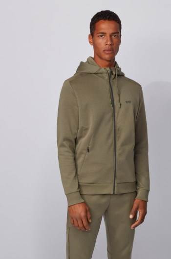 Hugo Boss Zip-through hooded sweatshirt Mørke Grønn | E1EAwGMk