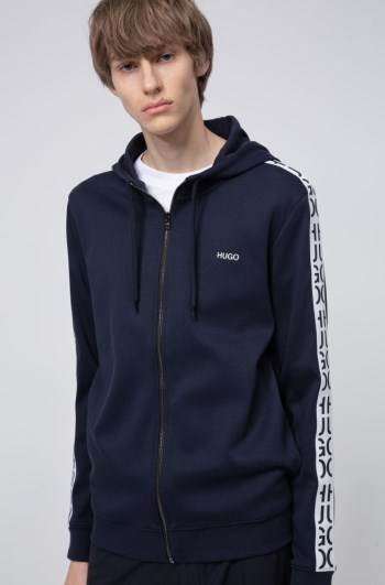 Hugo Boss Zip-through hoodie Mørke Blå | hd1uk43l