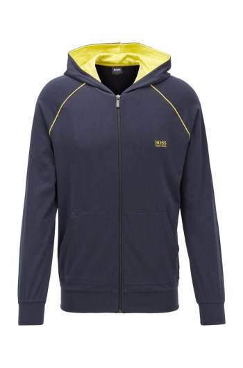 Hugo Boss Zip-through hoodie Mørke Blå | tjzenlvy