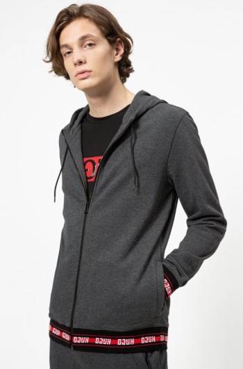 Hugo Boss Zip-through hoodie Mørke Grå | 2YIKWxha