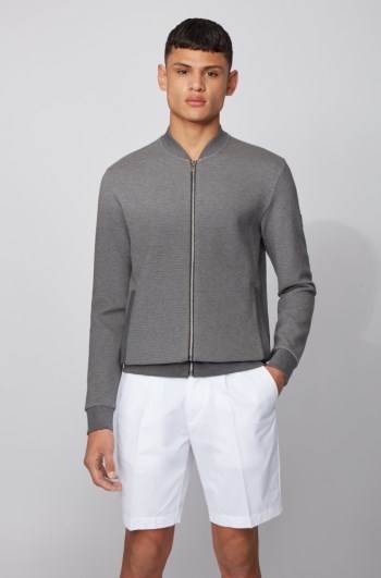 Hugo Boss Zip-through sweatshirt Grå | 2wquOIcW