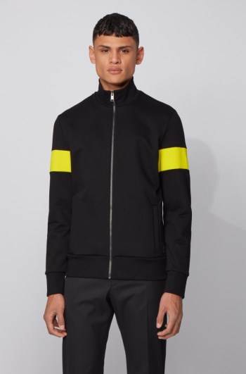 Hugo Boss Zip-through sweatshirt Svarte | Gx3KHZEd