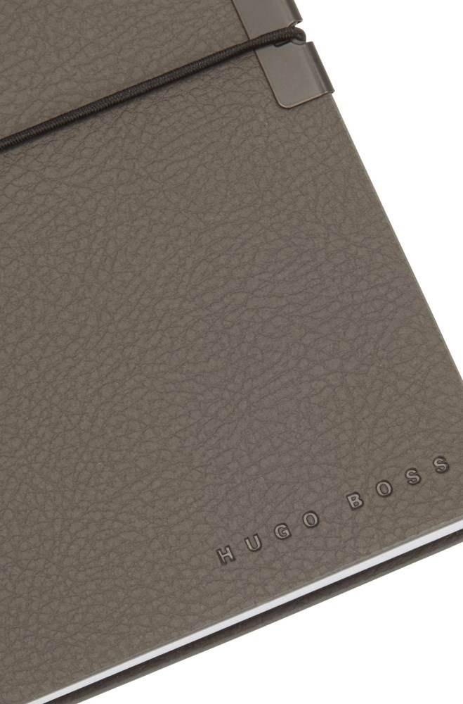 Hugo Boss A6 dark-grey faux leather notepad Mørke Grå | eVNgApqg