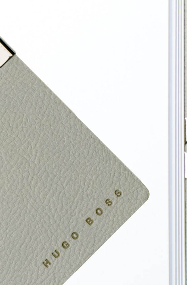 Hugo Boss A6 light-grey faux leather notepad Lyse Grå | bWIGDTPM