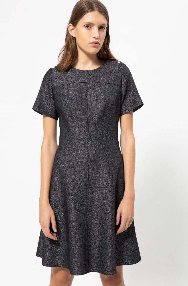 Hugo Boss A-line dress Svarte | QoC66Ojg