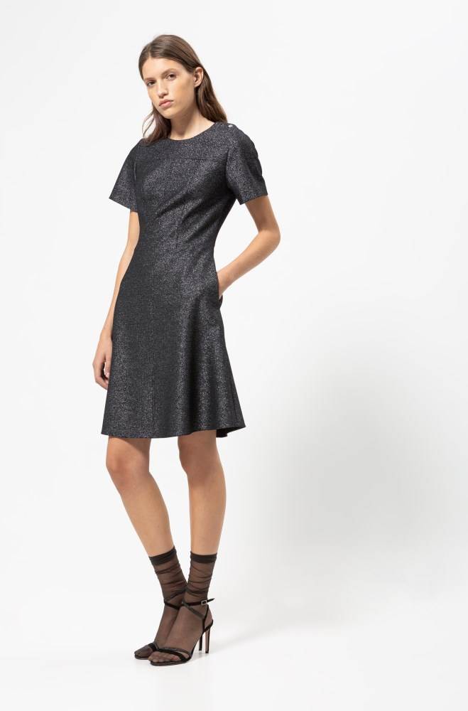 Hugo Boss A-line dress Svarte | QoC66Ojg