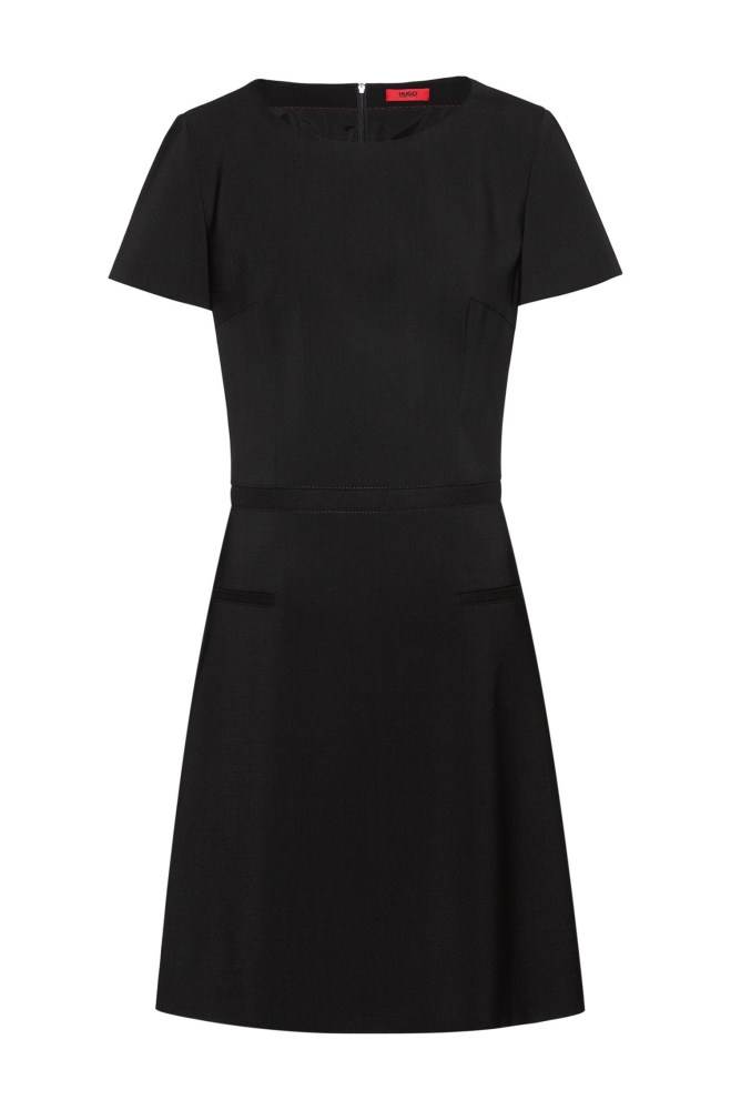 Hugo Boss A-line dress Svarte | zk6UONRY