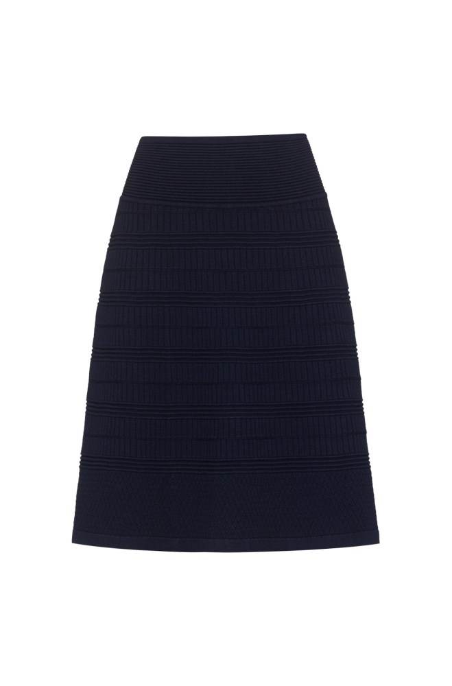 Hugo Boss A-line knitted skirt Mørke Blå | pbwzAPnX