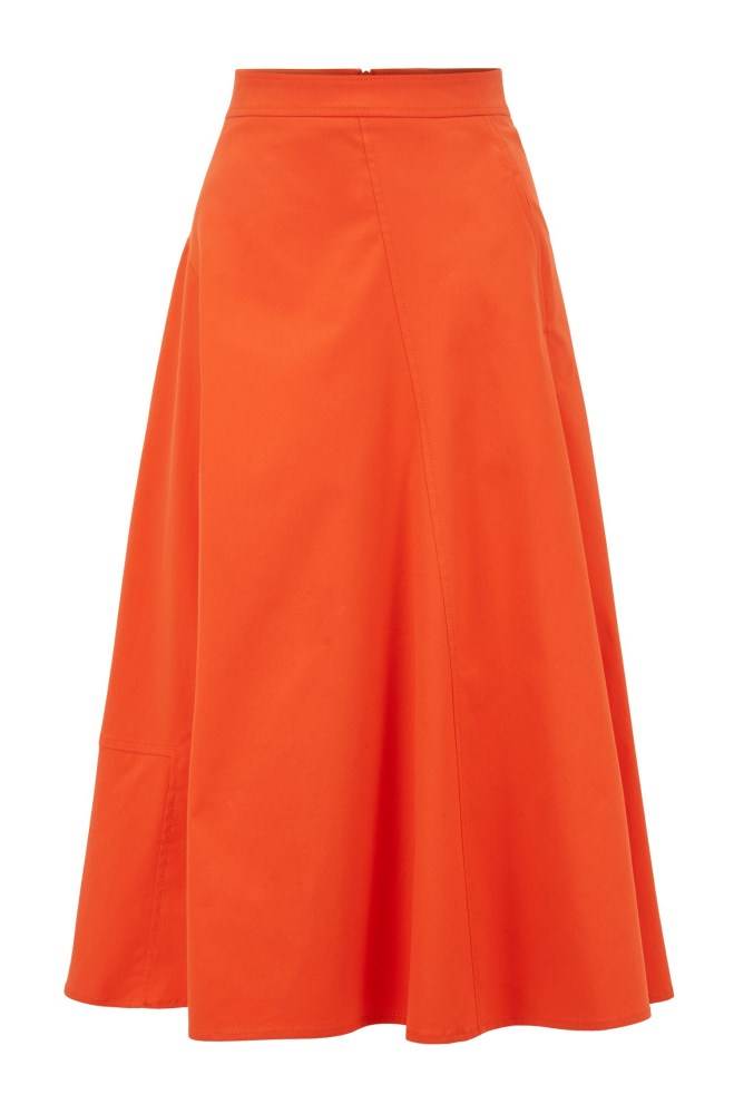 Hugo Boss A-line midi skirt Oransje | YAqUJ88z