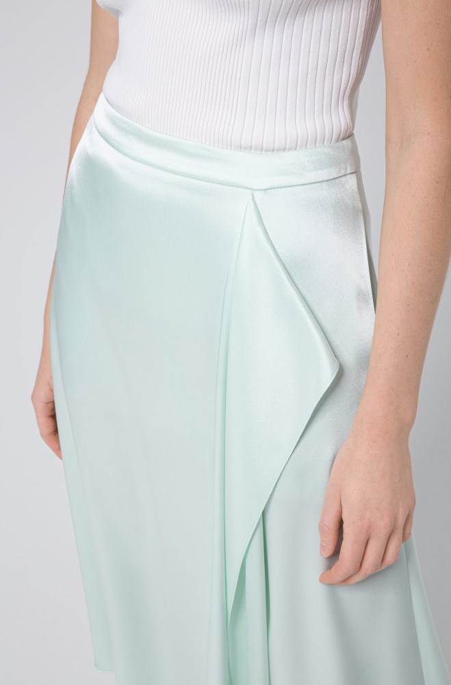 Hugo Boss A-line skirt Lyse Grønn | 5YOaPElP