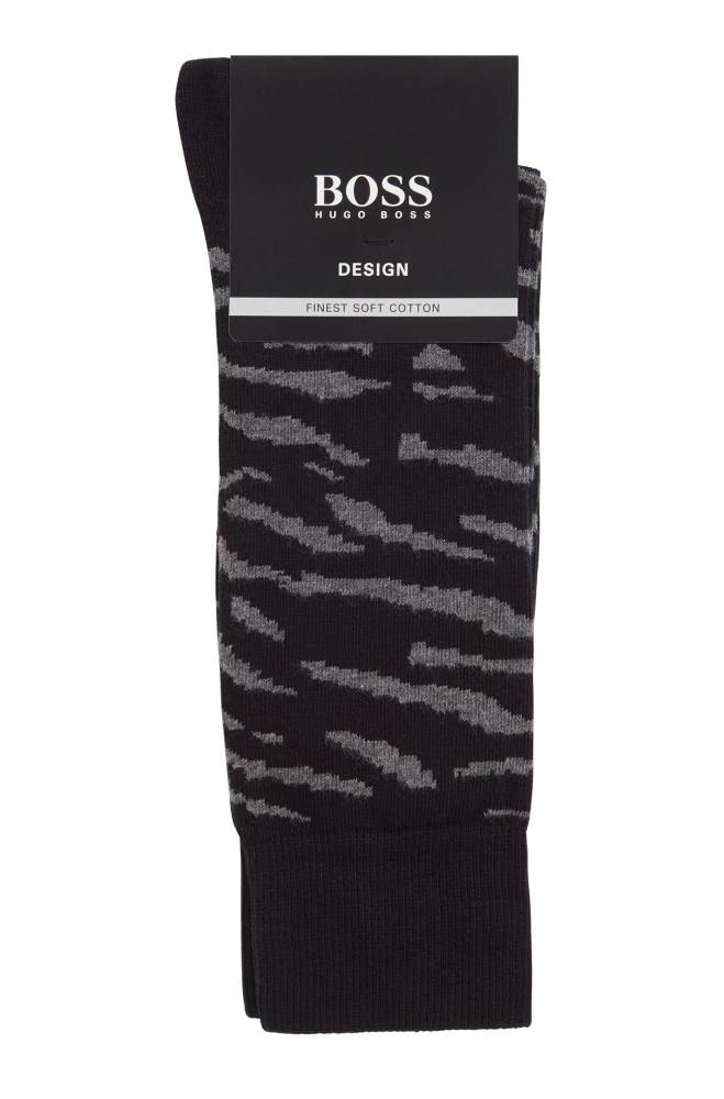 Hugo Boss Abstract animal pattern socks Svarte | NrQRr6cJ