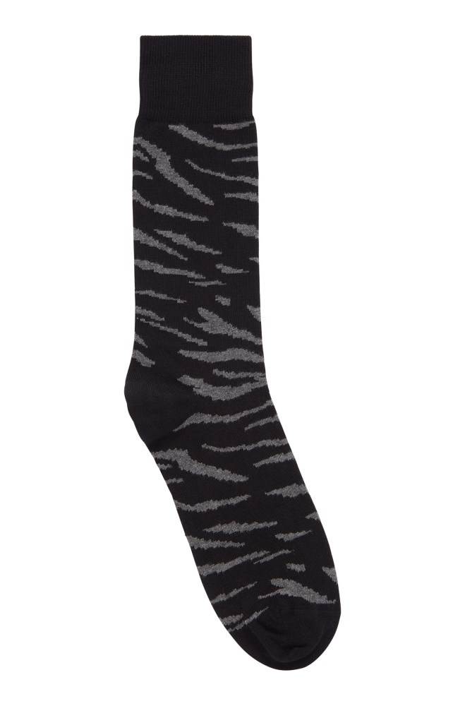 Hugo Boss Abstract animal pattern socks Svarte | NrQRr6cJ