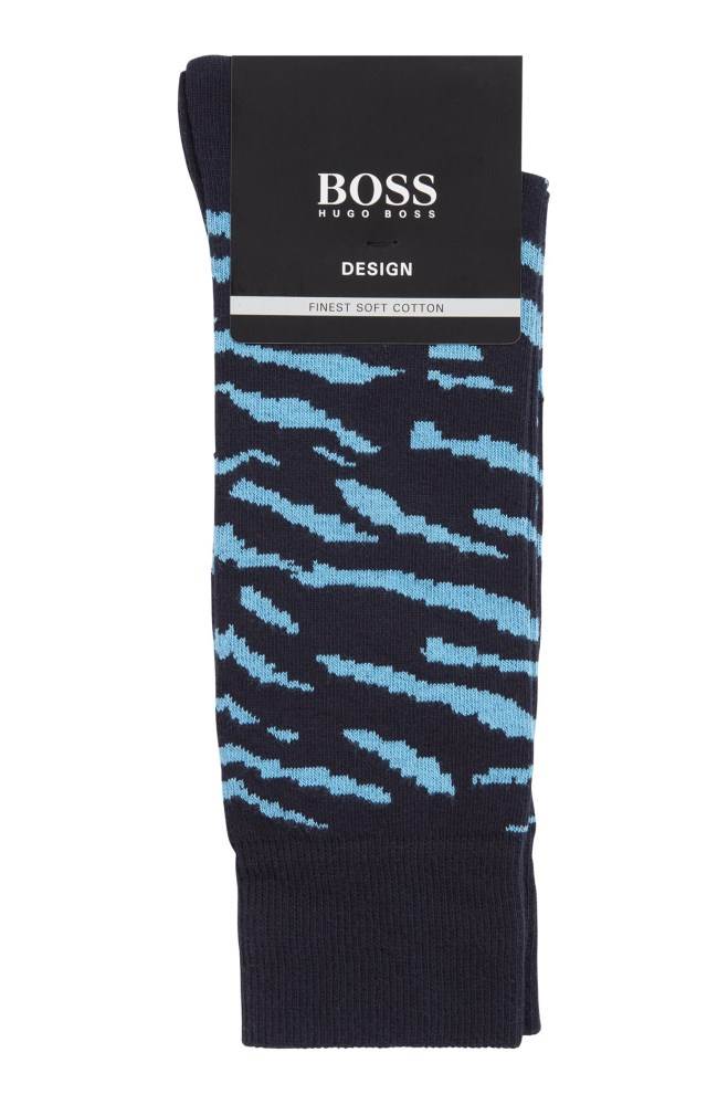 Hugo Boss Abstract animal pattern socks Mørke Blå | SVQzi56L