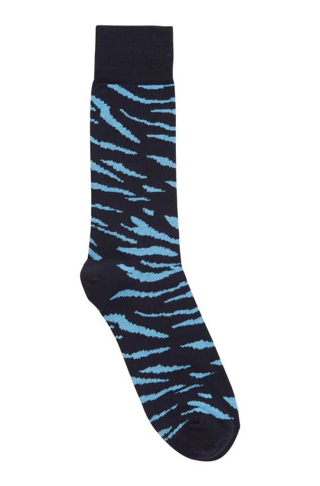 Hugo Boss Abstract animal pattern socks Mørke Blå | SVQzi56L