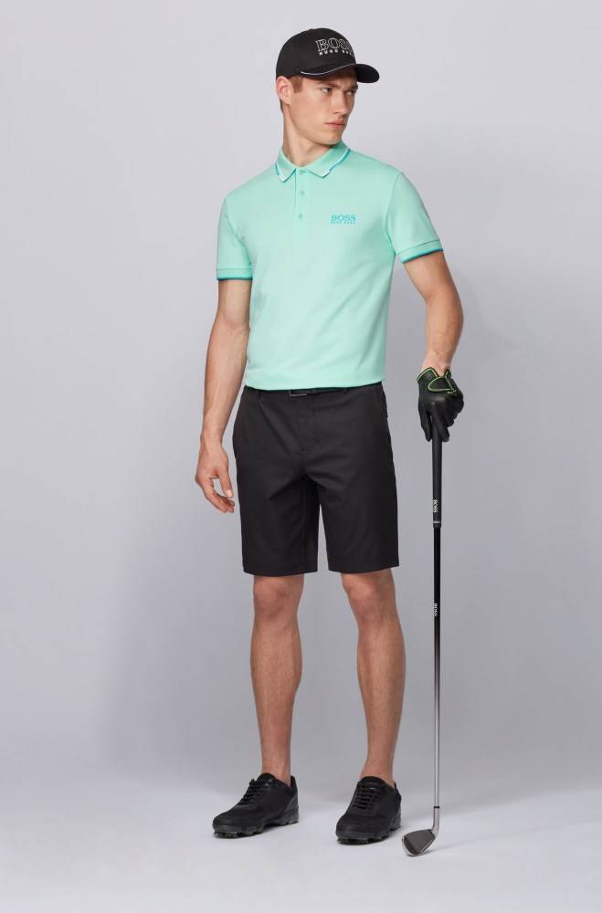 Hugo Boss Active-stretch golf polo shirt Lyse Grønn | UDAPdkNe