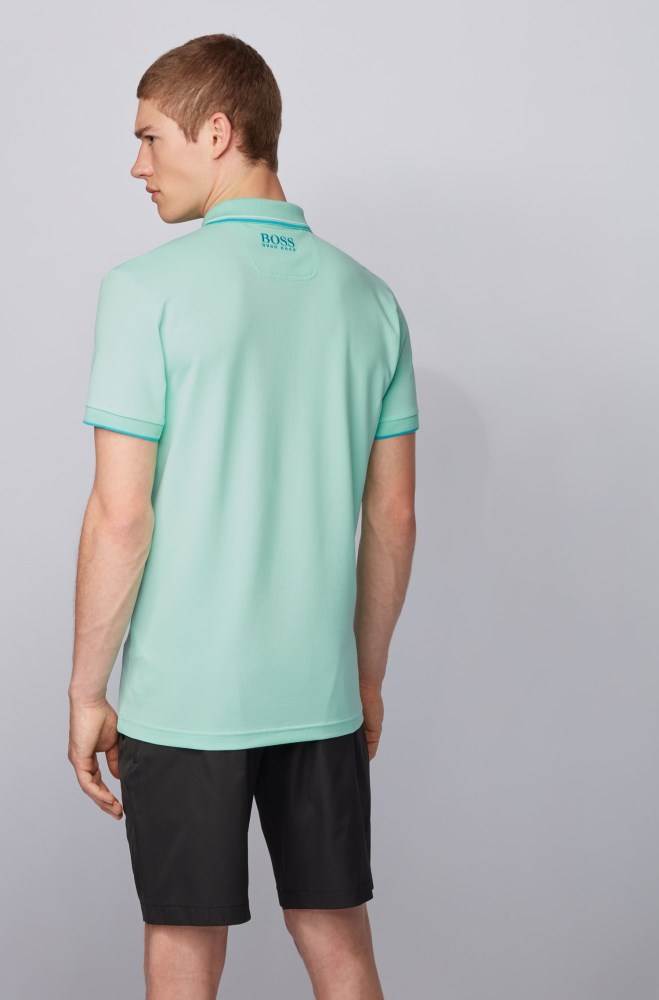 Hugo Boss Active-stretch golf polo shirt Lyse Grønn | UDAPdkNe