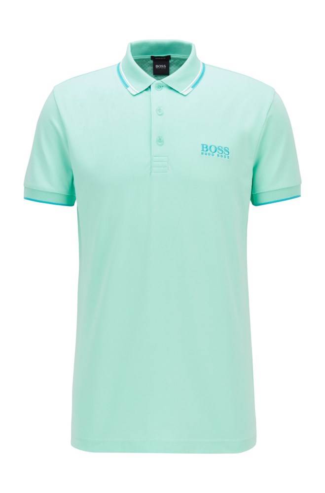 Hugo Boss Active-stretch golf polo shirt Lyse Grønn | UDAPdkNe