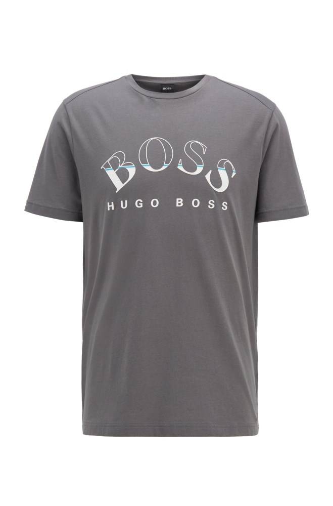 Hugo Boss African-cotton T-shirt Mørke Grå | 2HWtKxEe