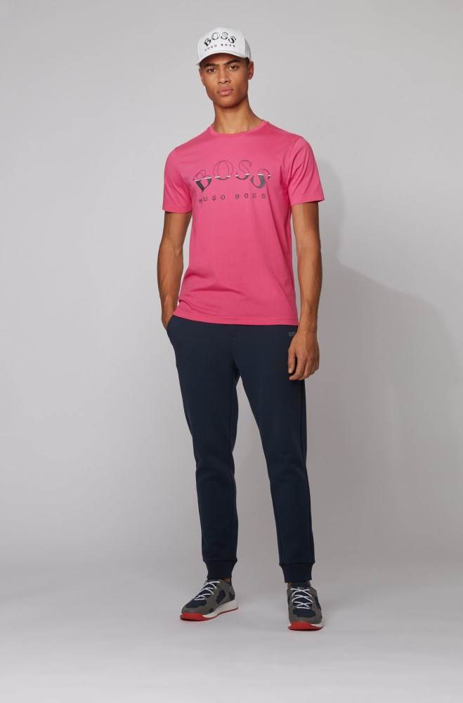 Hugo Boss African-cotton T-shirt Rosa | 4bb2con4