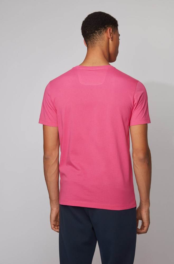 Hugo Boss African-cotton T-shirt Rosa | 4bb2con4