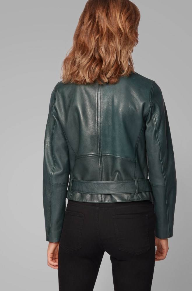 Hugo Boss Asymmetric biker jacket Mørke Grønn | p15dAOQb