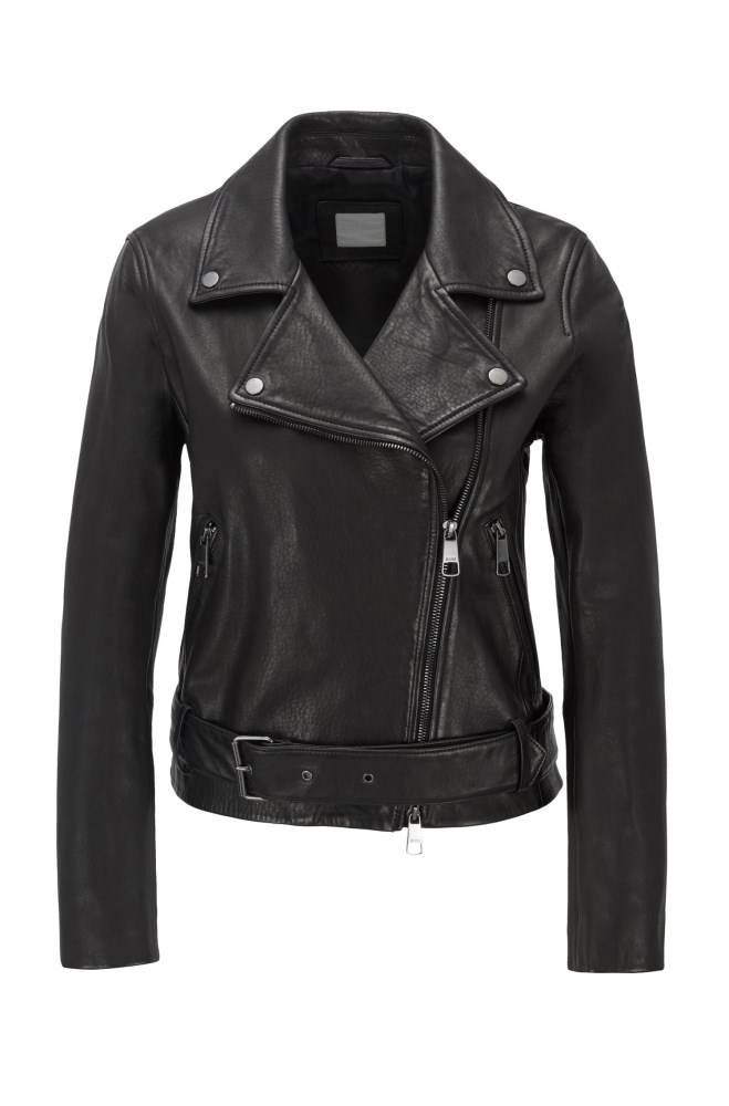 Hugo Boss Asymmetric biker jacket Svarte | 4nqvAT9O