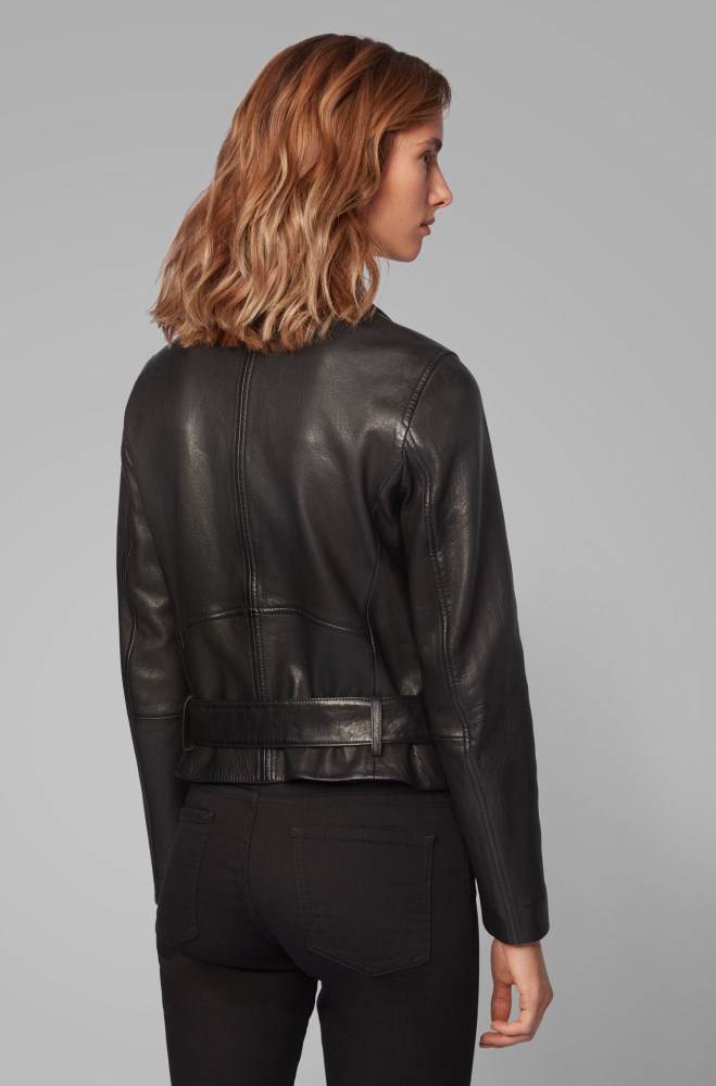 Hugo Boss Asymmetric biker jacket Svarte | byrh7uP9