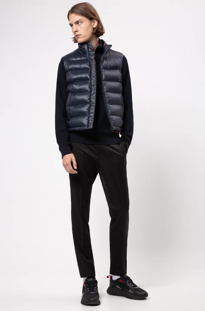 Hugo Boss Baffle-quilted gilet Mørke Blå | pTODfHmU