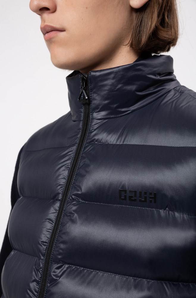 Hugo Boss Baffle-quilted gilet Mørke Blå | pTODfHmU