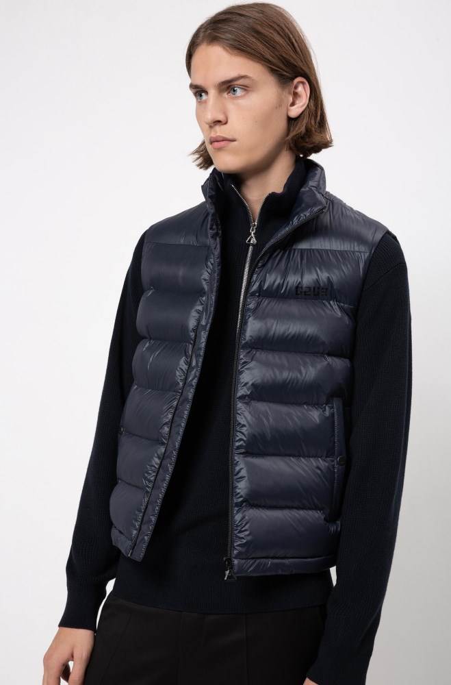 Hugo Boss Baffle-quilted gilet Mørke Blå | pTODfHmU