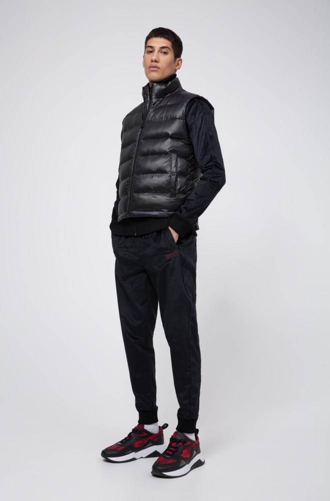 Hugo Boss Baffle-quilted gilet Svarte | 4EgKs6dP