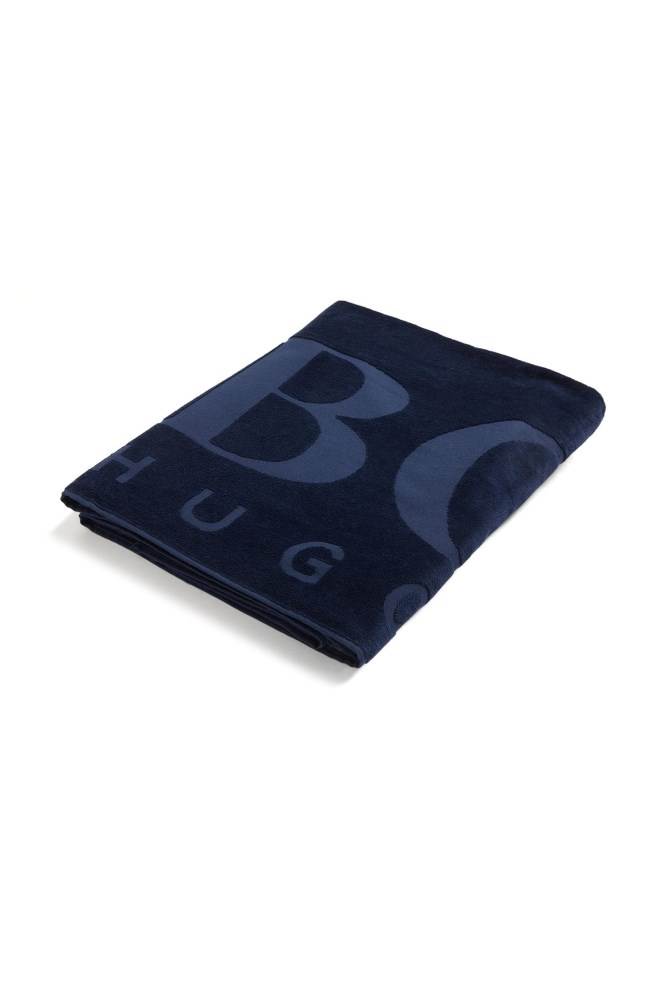 Hugo Boss Beach towel soft cotton Mørke Blå | HmFqOYuO