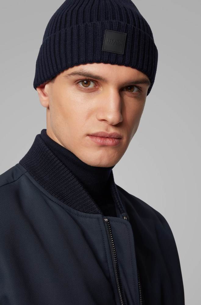 Hugo Boss Beanie hat Mørke Blå | by8VpY7K