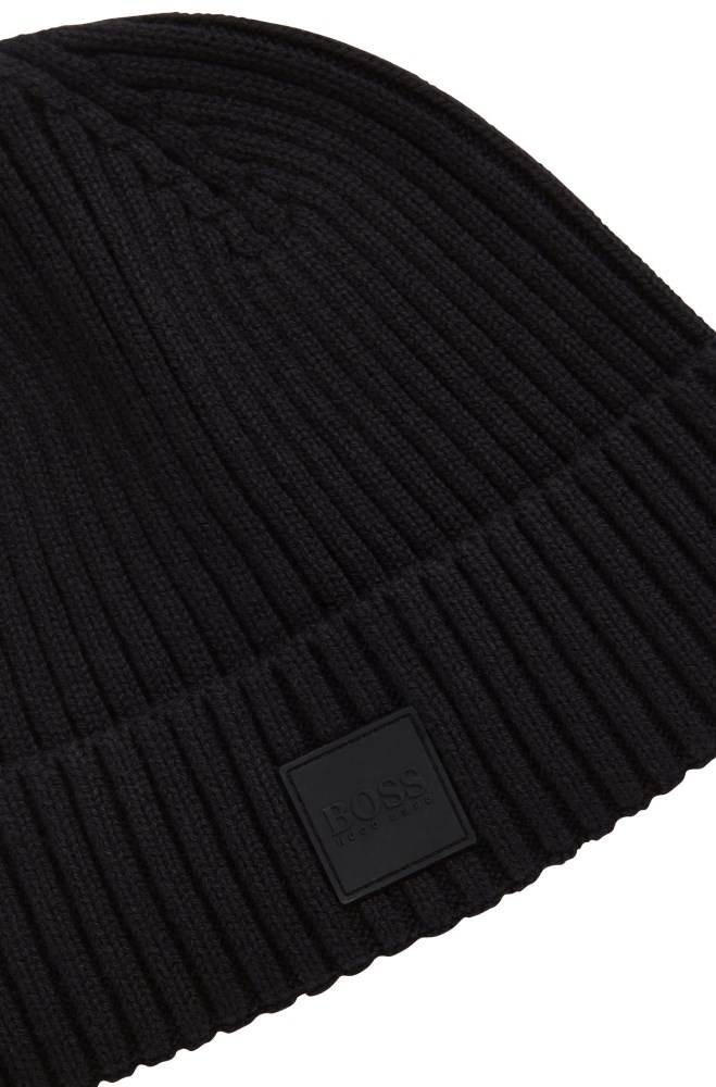 Hugo Boss Beanie hat Svarte | su28XK75