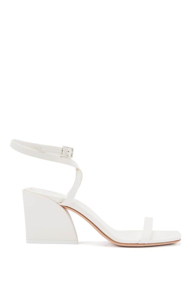 Hugo Boss Block-heel sandals Hvite | Vk4pqrTM